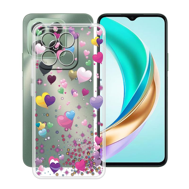 Topme Custodia per Telefono per HONOR X6b (4G) (6.56 Inches), Cover per Cellulare con Gradiente di Colore Trasparente in Morbido Silicone TPU - Rosa Viola