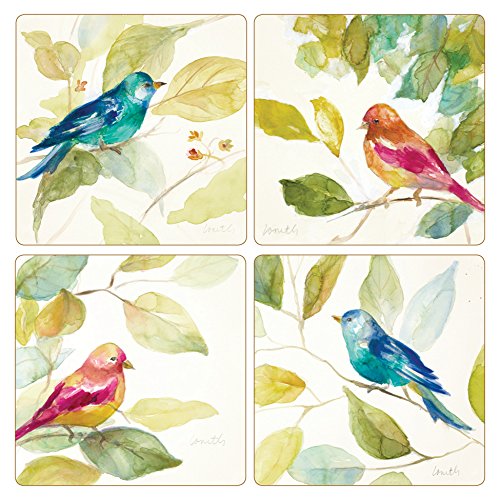 80% Off Discount CoasterStone"Bird In A Tree" Absorbent Coaster (Set of 4), 4-1/4", Multicolor