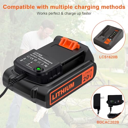 Image of BULL-TECH 20 Volt MAX 2.0Ah Replacement for Black and Decker 20V Battery,Compatible with All Power 20V Black and Decker Power+ Tools