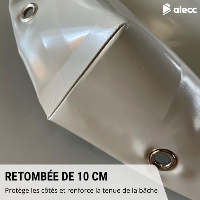 Bâche remorque sur Mesure – PVC 640g/m² étanche & renforcé – Gris – Fabrication française