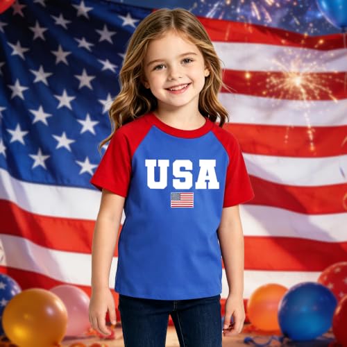 Image of 4th of July Shirts Toddler Boys Girls American Flag USA T-Shirt Kids Patriotic Tee Tops