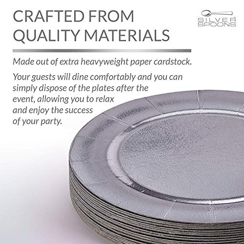 Elegant Disposable Charger Plates - Metallic Finish - Made Of Premium Carstock Materials - 13", 10 Pc, Silver #TOP5