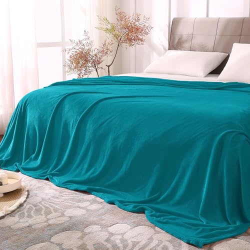 Image of BEDELITE Fleece Blanket King Size Blankets for Bed, Luxury Plush Cozy Fuzzy Blanket 108x90 inches, Super Soft Warm Lightweight Throw Blanket All Seasons Suitable, Teal Blue