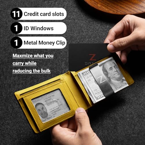Zitahli Men's Wallets Slim Rfid Leather Bifold With Gift Box4