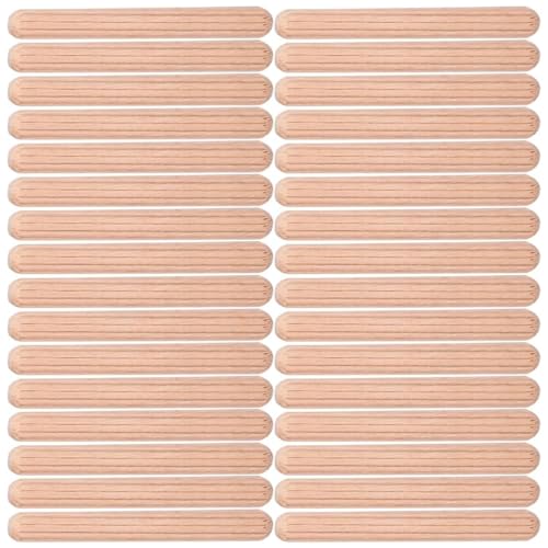 Tomedeks Tacos Madera,100 pcs 6 * 50mm espigas de Madera,Tacos de Madera, con Llave Hexagonal,para Muebles de Carpintería Carpintero Aficionado