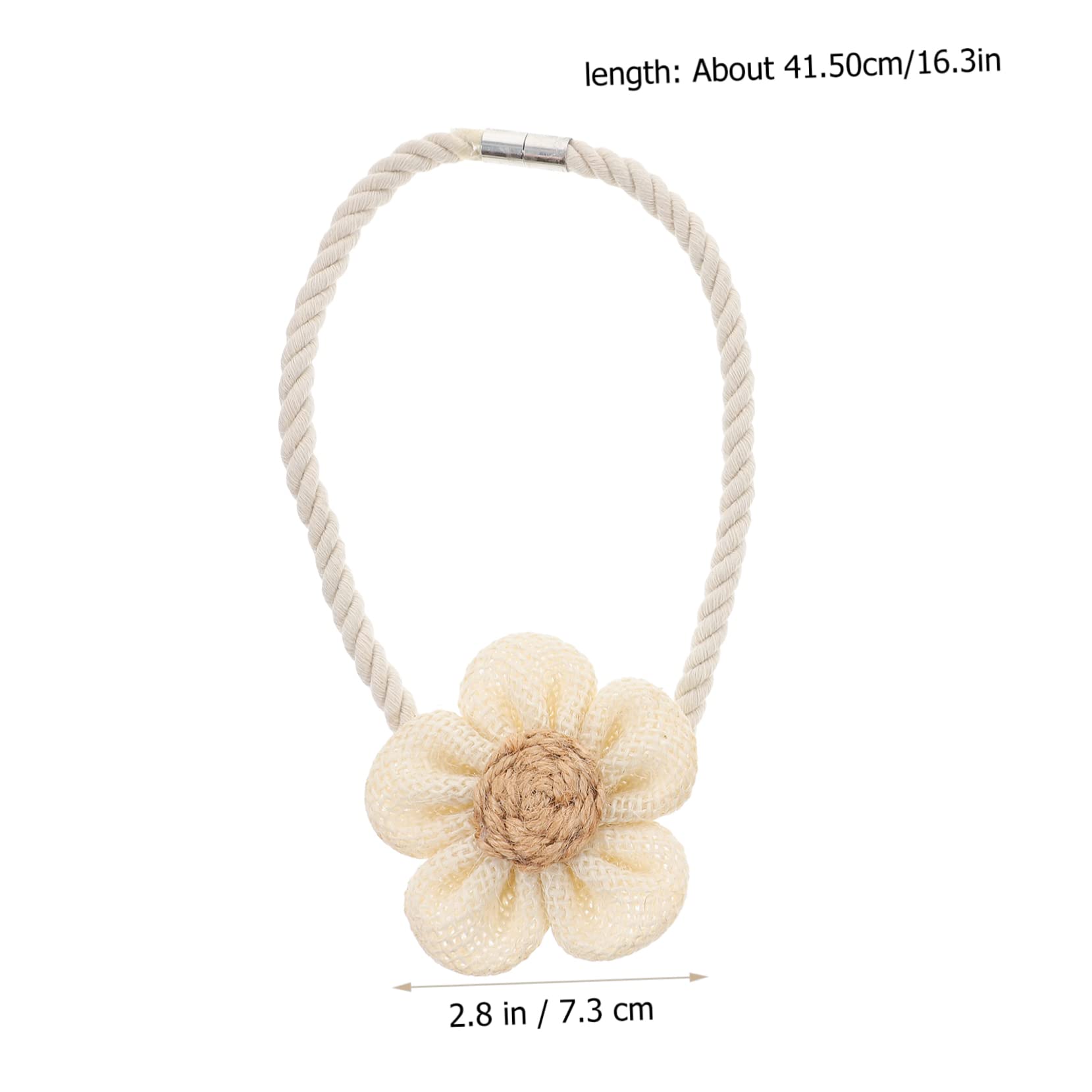 Alipis 3 Set di Corde per Tende A Forma di Fiore Fermatende Magnetici in Cotone E Lino per Soggiorno 2 Pezzi * 3