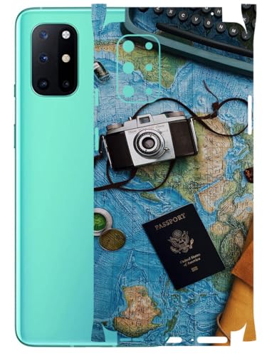 Image of AtOdds - Full Body Back Screen Guard Protector Film - Lamination Wrap Skin Sticker Compatible with ONEPLUS 8T | Scratchproof Matte Finish (Travel Map)