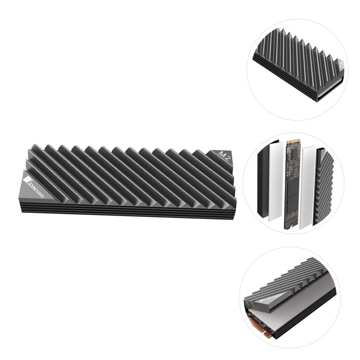 SEWACC 2280 Ssd Heat Sink Aluminum Metal Cooler Fin Aluminum Ssd Heat Sink for