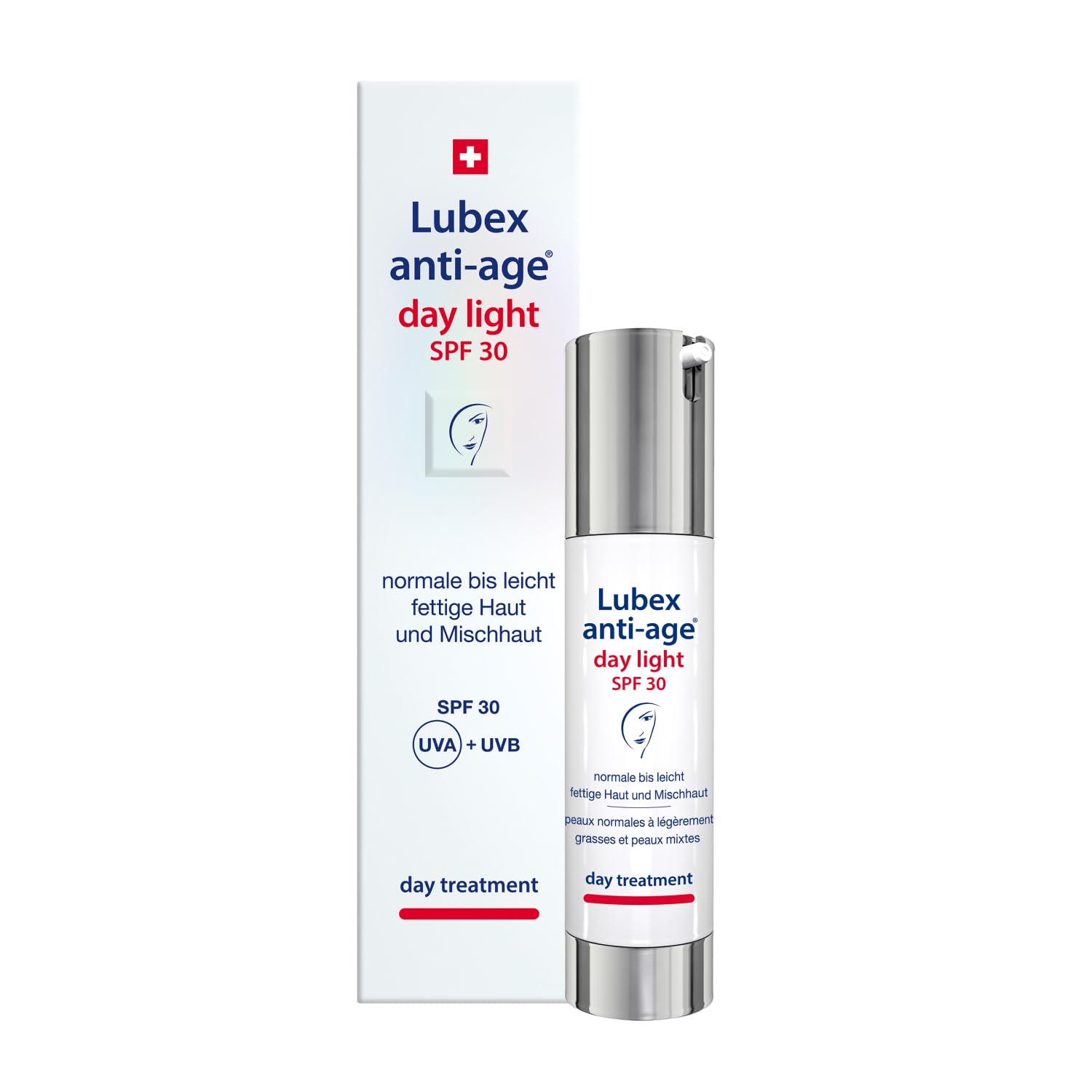 day light SPF 30 – Tagespflege mit UVA- & UVB-Schutz, für normale bis leicht fettige Haut und Mischhaut, hergestellt in der Schweiz, 50ml