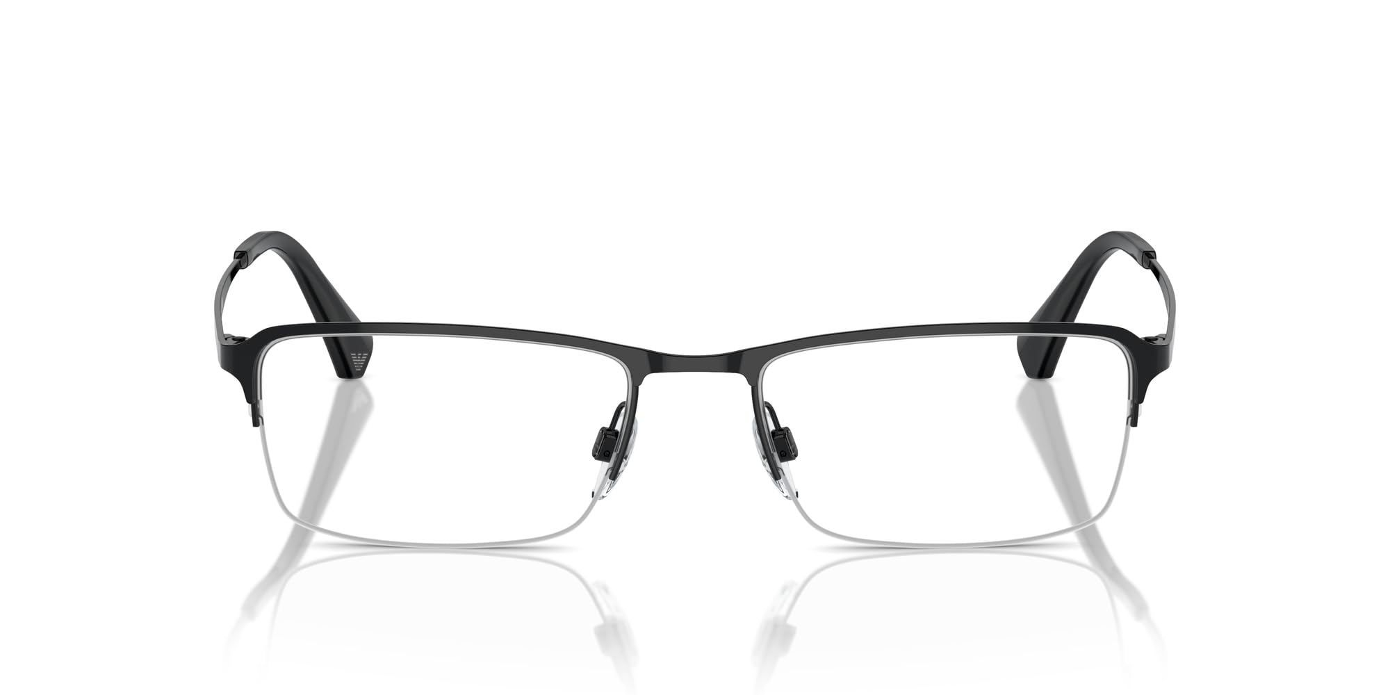 Emporio Armani Men's EA1044TD Rectangular Prescription Eyewear Frames, Shiny Black/Demo Lens, 55 mm