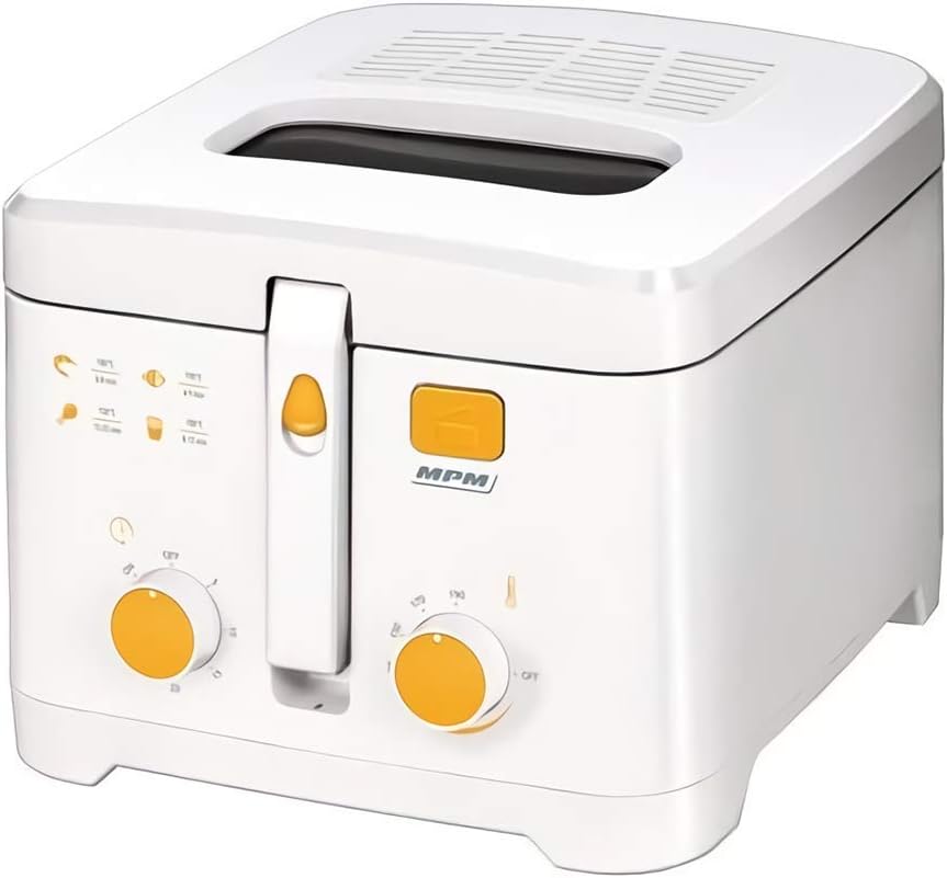 MPM MFR-08 Friggitrice Elettrica Compatta da 2,5 Litri, Serbatoio Antiaderente, Regolatore di Temperatura fino a 190°C, senza BPA, Pulizia Facile, 1800W MPM MFR-08 Friggitrice Elettrica Compatta da 2,5 Litri, Serbatoio Antiaderente, Regolatore di Temperatura fino a 190°C, senza BPA, Pulizia Facile, 1800W