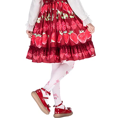 Kawaii Teens Lolita Strawberry Printed Long Stockings Women Sweet Fashion Over The Knee School Uniform Warm Cute Socks2