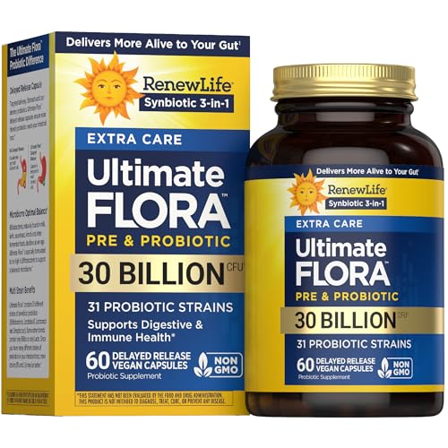 Renew Life Extra Care Digestive Probiotic | 30 Billion CFU