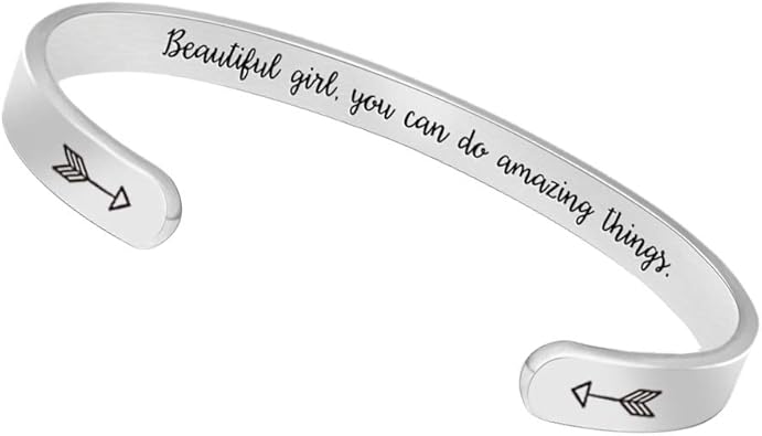 Btysun Bracelets for Women Mothers Day Bracelet Gifts from Daughter Inspirational Gifts for Women Graduation Gifts for Her Motivational Birthday Cuff Bangle Friendship Personalized Mantra Jewelry…
