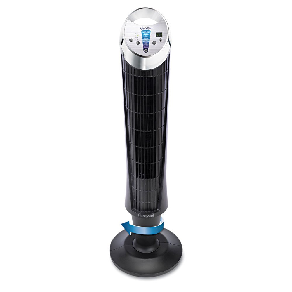 QuietSet 8 Speed Whole Room Tower Fan in Black