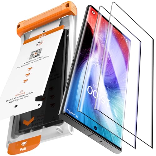 LK für Samsung Galaxy S22 Ultra Schutzfolie [Bahnbrechende Nano-Keramik] Displayschutzfolie [Militärischer Fallschutz] Vollabdeckung [Blasenfrei] Upgrade von Schutzfolie 2 Stück
