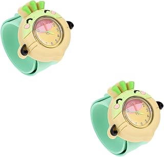 2 Peças Relógio De Palmas De Desenho Animado Relógio Infantil Pulseira Relógio Bonito Relógio Verde Relógio Infantil Faixa De Tapa Relógio Infantil Tapinha Relógio De Pulso De
