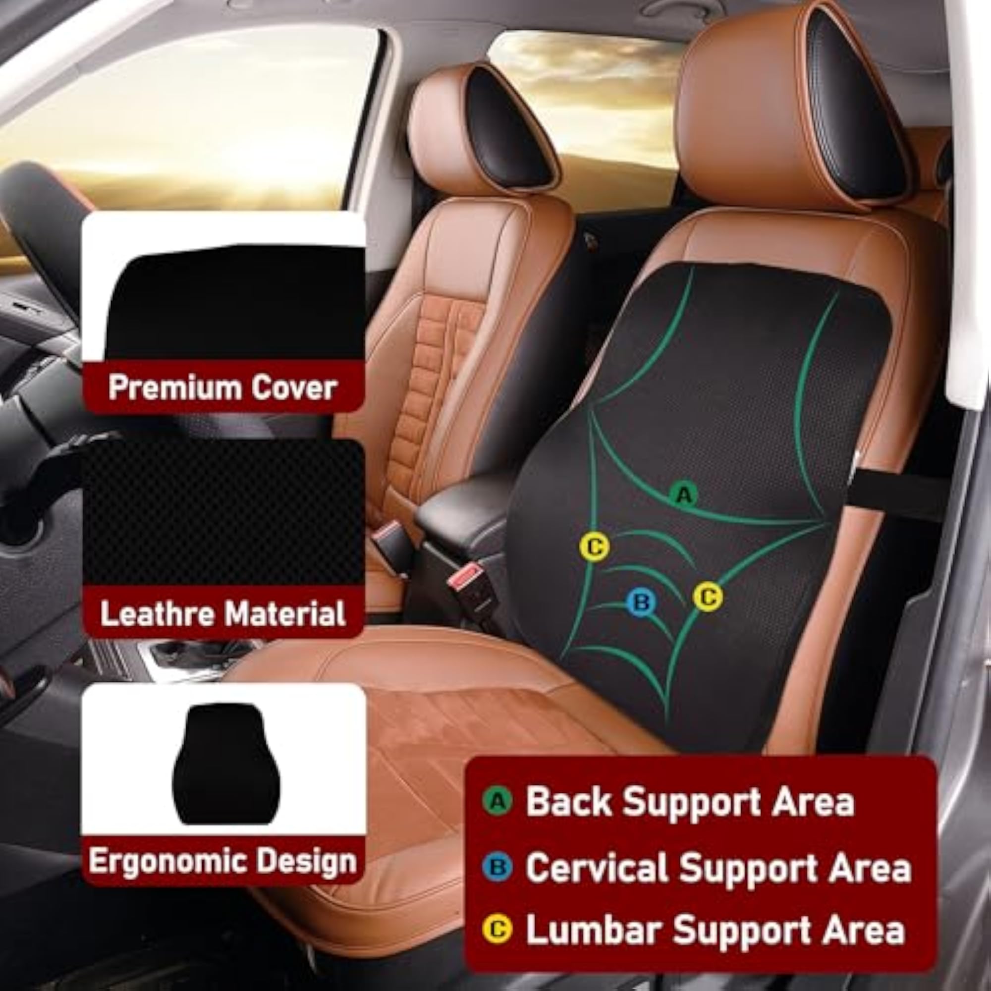 Premium Memory Foam Lumbar Support Cushion