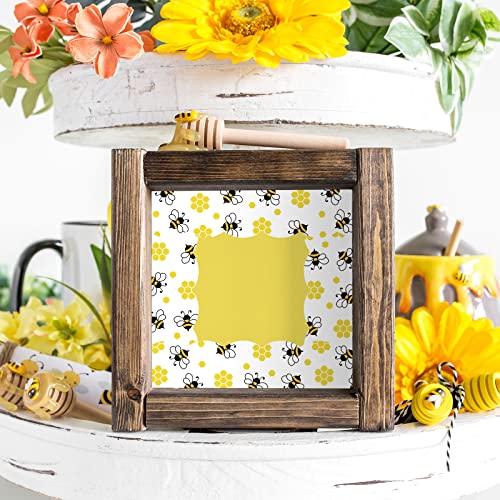 Image of Whaline 69Ft Bee Bulletin Board Borders Black Yellow Cartoon Bees Honeycomb Bulletin Board Stickers Plaid Daisy Flower Border Trim for Classroom Office Bee Themed Party Decoration, 60 Pcs