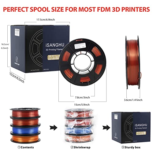 Image of 4Packs Gradient Silk PLA 3D Printer Filament Bundle, Multicolor Changing 1.75 PLA Filament Bundle with Silk Shiny Surface, 3D Printing Filament for Most 3D Printers 250G /0.55lb*4 Sets