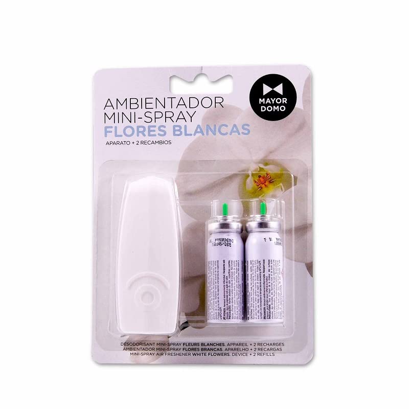 Mayordomo Ambientador Mini - Spray Flores Blancas - (2 Recambios) - 24ml