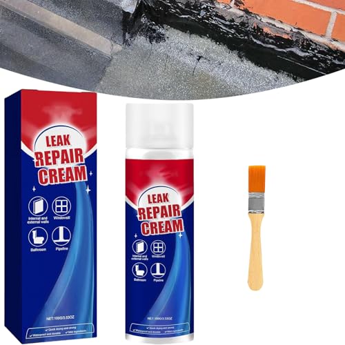 Inbuyus Spray sellador de fugas, sellador en aerosol impermeable, sellador en aerosol con cepillo, para reparación de huecos de pared exterior, funciona en la mayoría de materiales (1 unidad, 1)