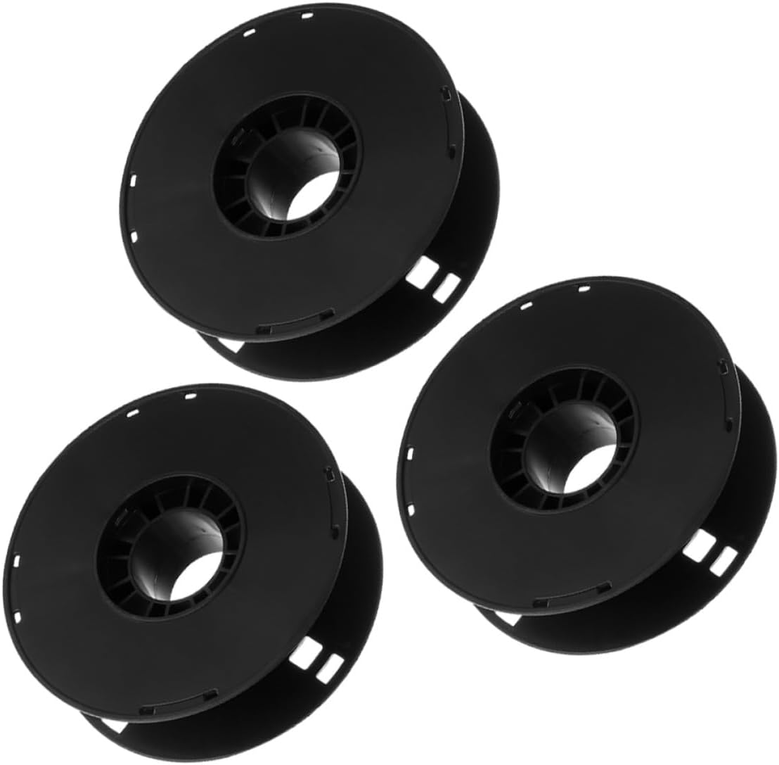 3pcs Plastic Cord Reels Spool Storage Organizer Lightweight Cable Winder Holder for Outdoor Extension Cord Management, Black Hollow Design, 1kg Capacity