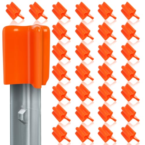 50 Pcs T Post Caps, Vinyl T Post Topper Safety Tpost Caps, T Post Safety Caps, Orange