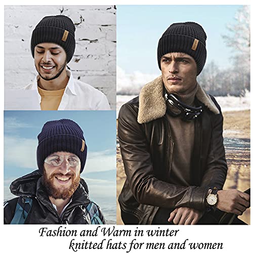 Lapi.zapi Winter Hat For Men Fleece Lined Skull Cap Cuff Beanie Outdoor Women Sports Cap #TOP5