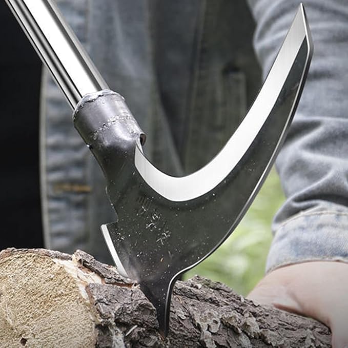Image of Arta Gardening Sickle Axe | Dual Function Cutting Tool | Strong Steel Blade | Wooden Handle | Ideal for Grass Cutting, Chopping & Agricultural Tasks | Durable & Rust Resistant Design