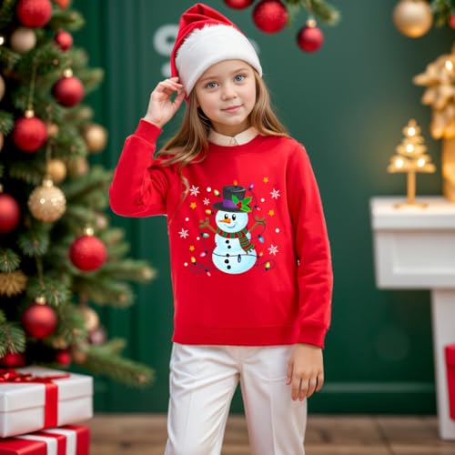 Boys Girls Christmas Sweatshirt Toddler Kids Xmas Santa Claus Reindeer Shirt Tops Clothes 1-7 Years3