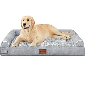 Large Dog Bed Orthopedic Washable: Beds Bolster XL Bed Large Big Dogs Memory Foam Couch Sofa Waterproof with Removable Cover