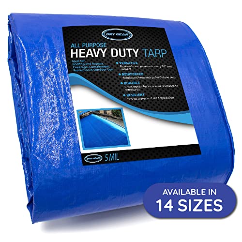 Waterproof Tarps 8x10 - Multi Purpose 5 MIL Tarp - High Durability 8x10 Tarp - Construction, Rain Shelter, Outdoor Cover and Camping Use
