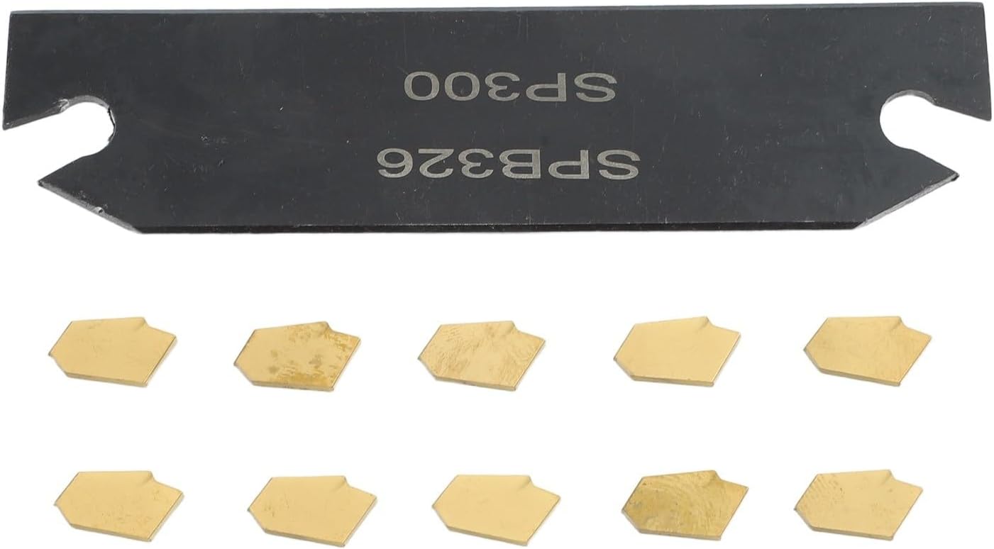 10 Pcs GTN-3 SP300 Indexable Grooving Inserts for SPB26-3 Lathe Parting Tool, Coated Carbide Cutting Tips for Steel Semi-Finishing