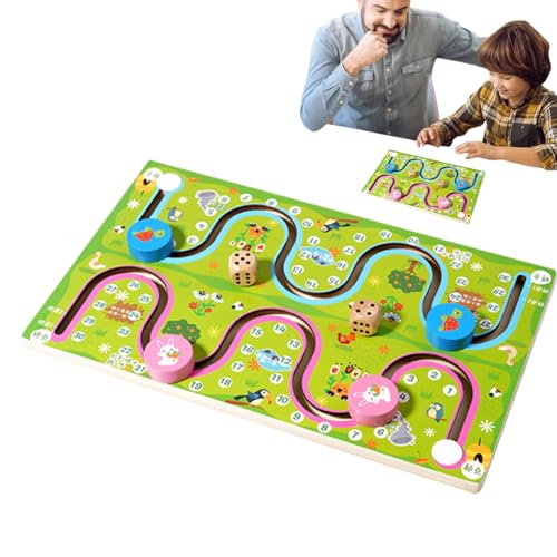 Genérico Laberinto De Colores Y Números para Niños - Juego De Mesa con Laberinto Y Coches De Madera | Juguetes Educativos Interactivos para Aprender A Contar En La Etapa Preescolar para Niños Y Niñas