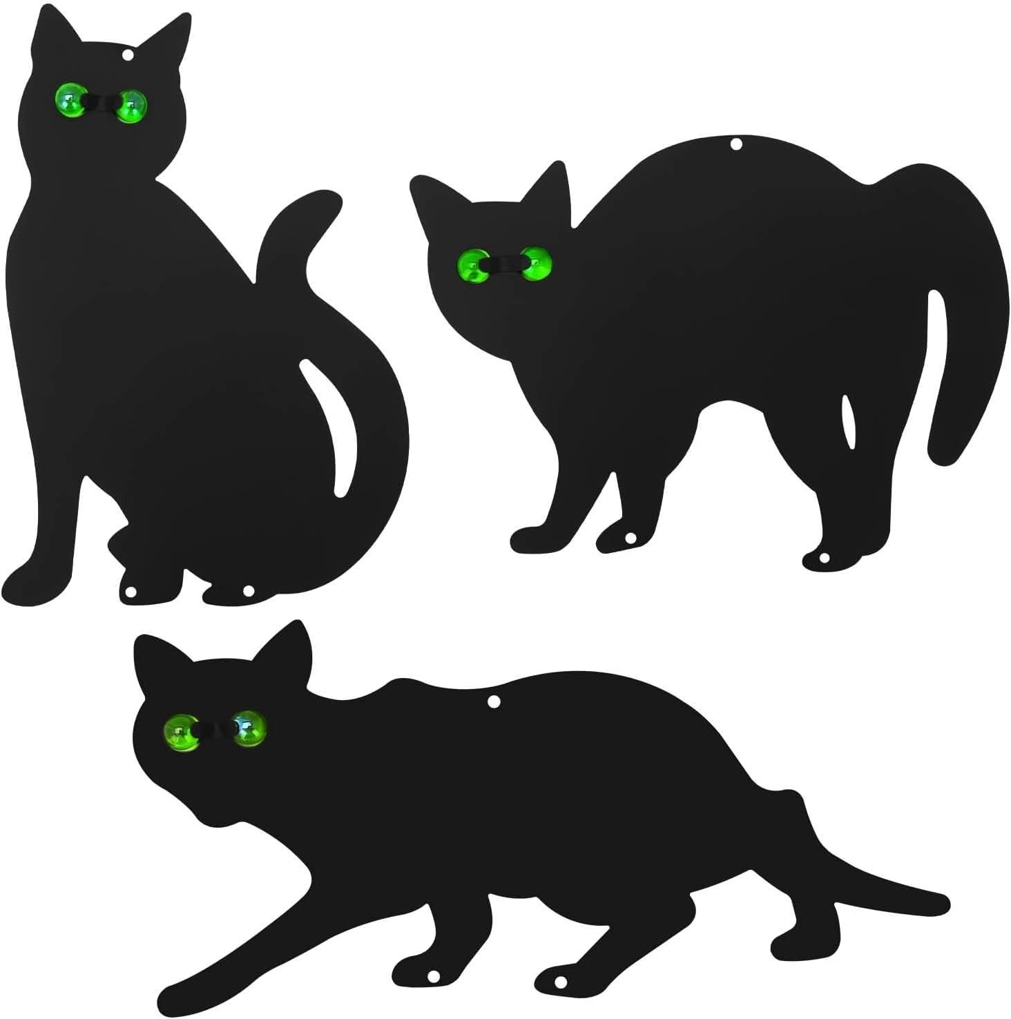 M.J COMFY-LIFE 3PC Cat Scarers - Black Iron Cat Silhouette Deterrent for Gardens & Yards Weatherproof Pest Repeller for Cats, Foxes & Rodents 28x18cm Outdoor Animal Control