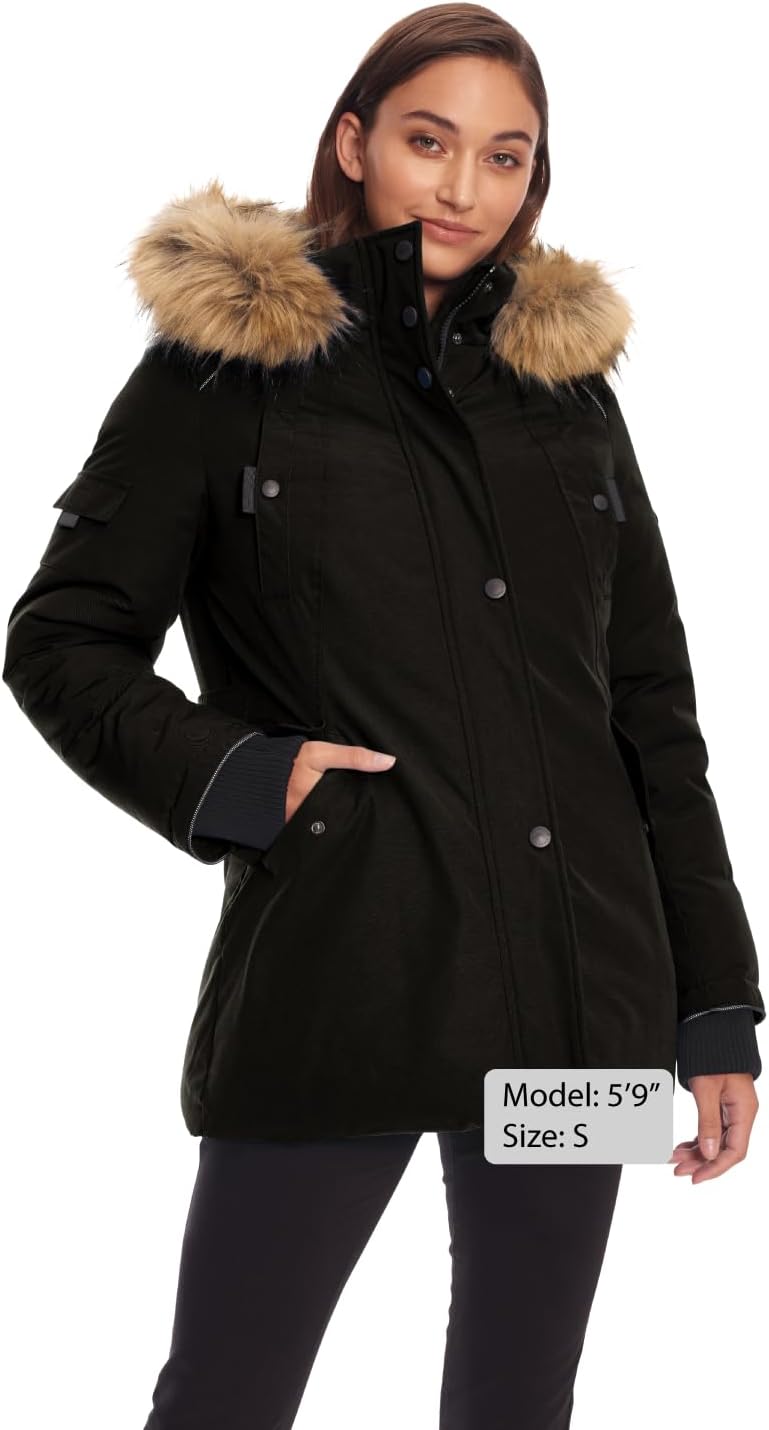 ALPINE NORTH Glacier Women’s Vegan Down Winter Coat with Faux Fur Hood - Parka Jacket for Women - Image 6