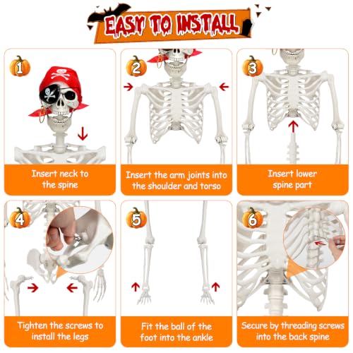 5.5 FT Skeleton Halloween Decor - image 7