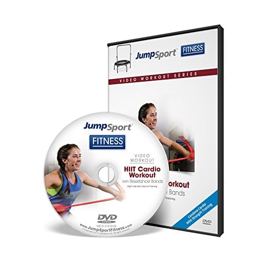 JumpSport Fitness Trampoline Workout DVDs | Cardio Focused | Resistance Bands and Handle Bar Options Available