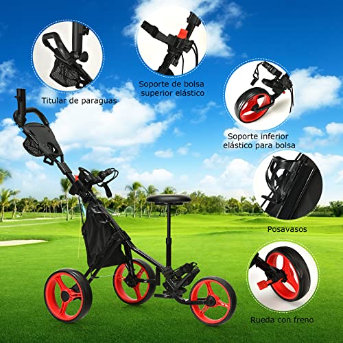 Comparte este contenido con los demás golfistas Buffer Email Print Facebook Linkedin Telegram Pinterest Twitter Whatsapp Comienza a entrenar con tu propio entrenador personal Pulsa aqui 👆 si quieres tener un estilo de vida mas saludable COSTWAY-Carro-de-Golf-con-3-Ruedas-y-Plegable-Carro-de-Golf-a-Empujar-y-con-4-Posiciones-Regulables-en-Altura-Porta-Paraguas-Regulable-y-Asiento-Bolsa-Porta-Bebidas-Freno-de-Pedal