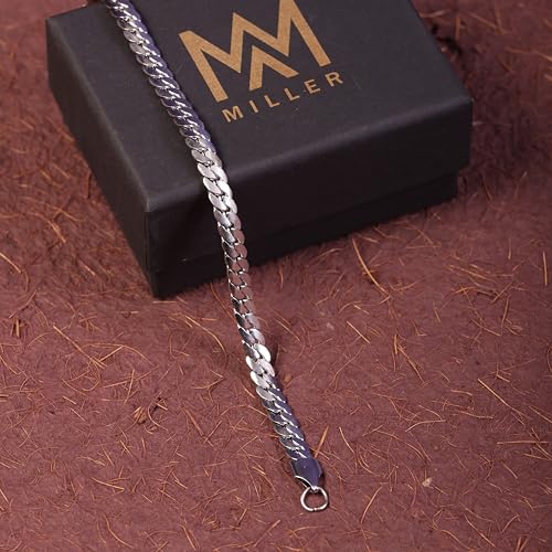 Image of MILLER 5mm Cuban Link Chain Hand Bracelet for Man - Gift Stylish Mens Bracelet Anti-Tarnish Waterproof Jewelry Accessories Bracelets | Gifts for Mens & Boys