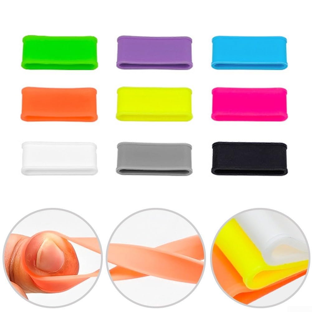 Lot de 9 anneaux de fixation en silicone pour raquette de pickleball, paddle, tennis Multicolore 5 cm