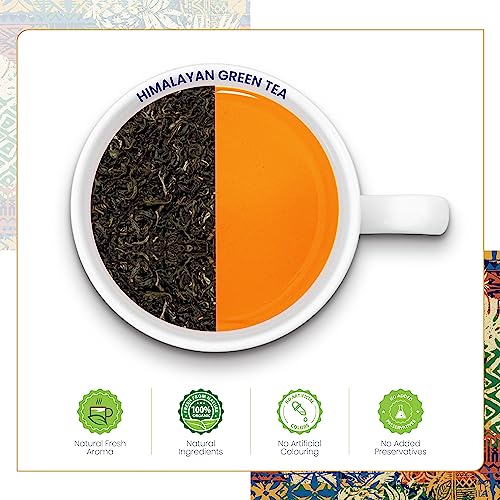 Image of Dabri Himalayan Green Tea 100gm Pouch |Pure Natural Herbal Loose Leaves |Rich in Antioxidants |Boosts Metabolism, Supports Digestion, Lowers Blood Pressure & Promotes Heart Health & Weight Management