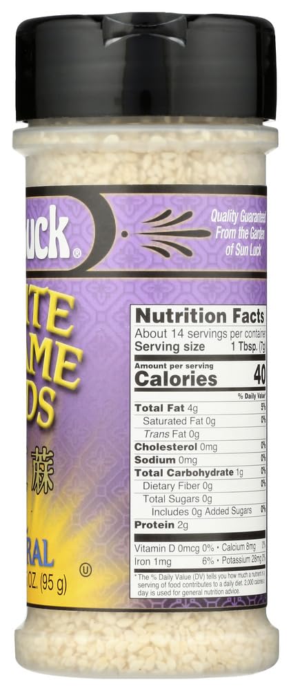 Sun Luck Sesame Seed White, 3.5-Ounce Units (Pack of 6)