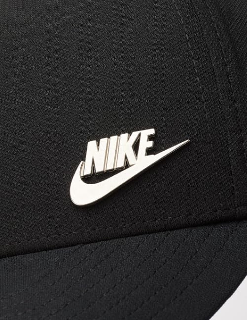 Jordan Nike Cap Hat Metal Logo Club Cap Metal Futura SNAPBACK Free Size (Black x Silver)