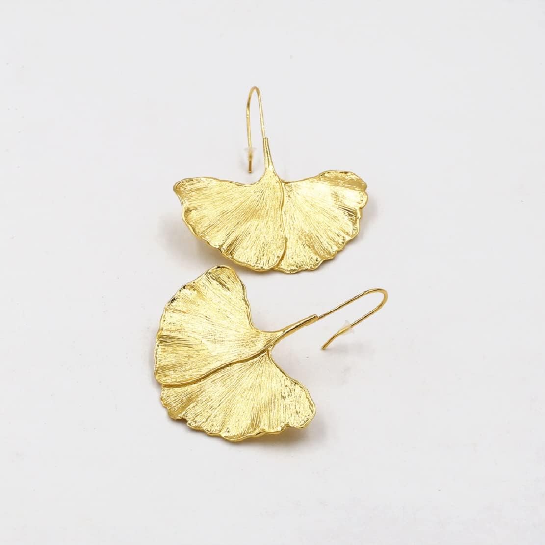Ginkgo Leaf Earrings for Women, Gold Flower Petal Dangle Earrings Hypoallergenic, Fall Leaf Bohemian Earrings - Image 4