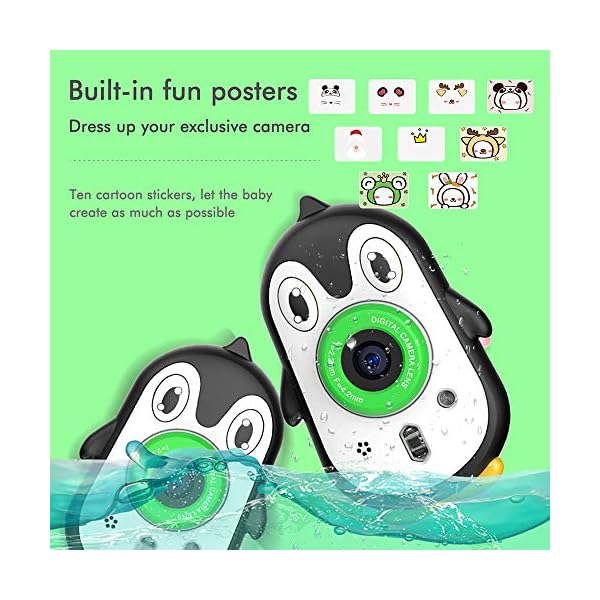 CamKing Kinderkamera wasserdichte 2,4-Zoll-IPS-HD-Bildschirm Videorecorder Aktion Vorschule Unterwasserkamera für 3-9… – Bild 3