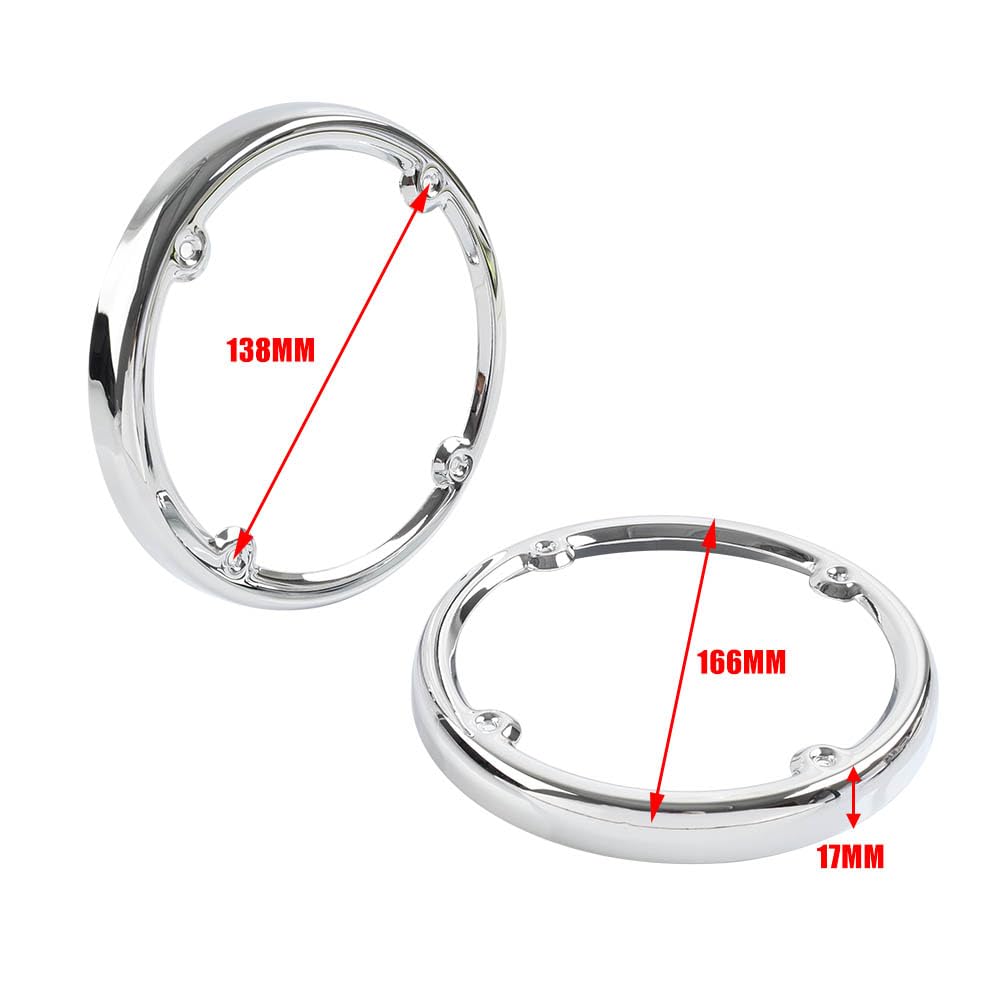 CNxinn10 Rear Tour-Pak Speaker Mesh Trim Grill Cover Chrome ABS Plastic for Harley Touring Electra Glide Classic/Standard Motorbike