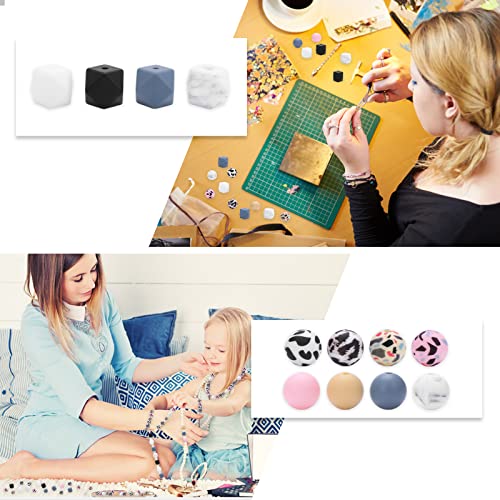 64 Pezzi Perline Silicone Beads Sciolte in