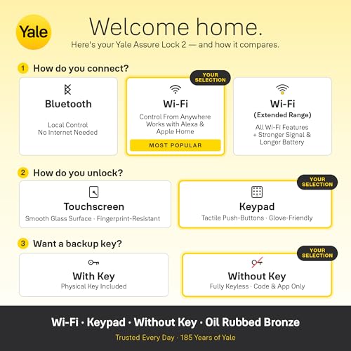 Image of Yale Assure Lock 2 Deadbolt, Oil Rubbed Bronze Key-Free Smart Entry Door Lock with Wi-Fi Connected Keypad for Code Entry and Remote Access, YRD430-WF1-0BP